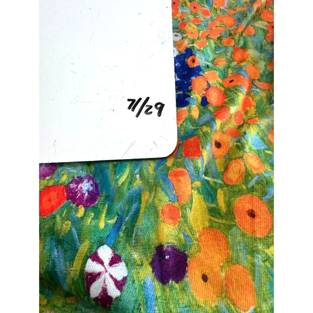 Scarf wool Viscose blend Monet painting reversible water lily art to wear women